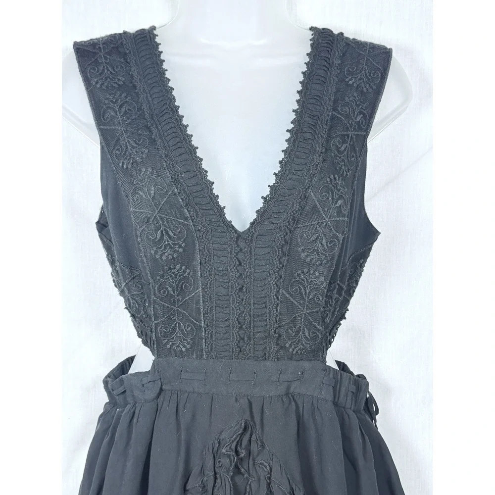 Free People Lace Open Back Mini Dress 4 Honeysuckle Boho Fairy‎ Grunge Gothic